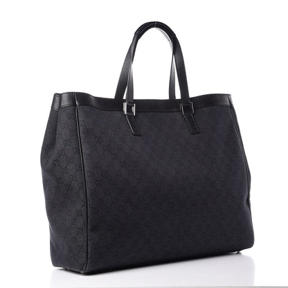 Gucci Denim Monogram Tote Black 3 of 12