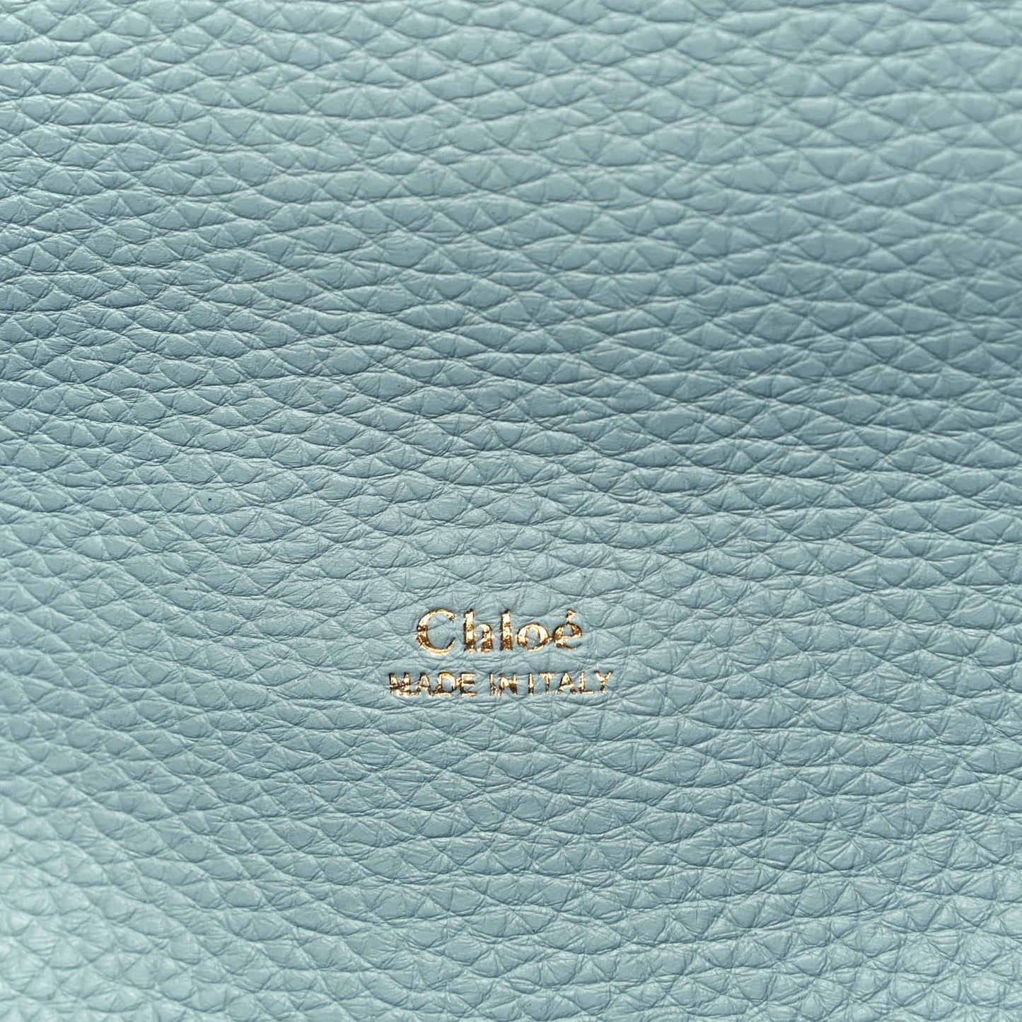 Shiny Grained Calfskin Small Aby Day Shoulder Bag Faded Blue