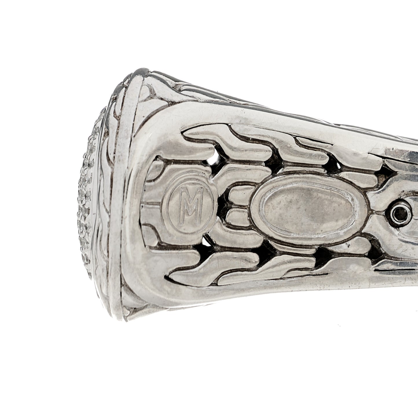 Sterling Silver Diamond Palu Classic Chain Kick Cuff Bracelet