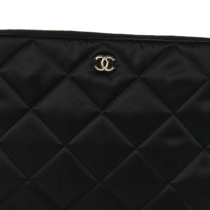 Chanel Satin Quilted Chain Around Medium Cosmetic Case Black 9 of 12