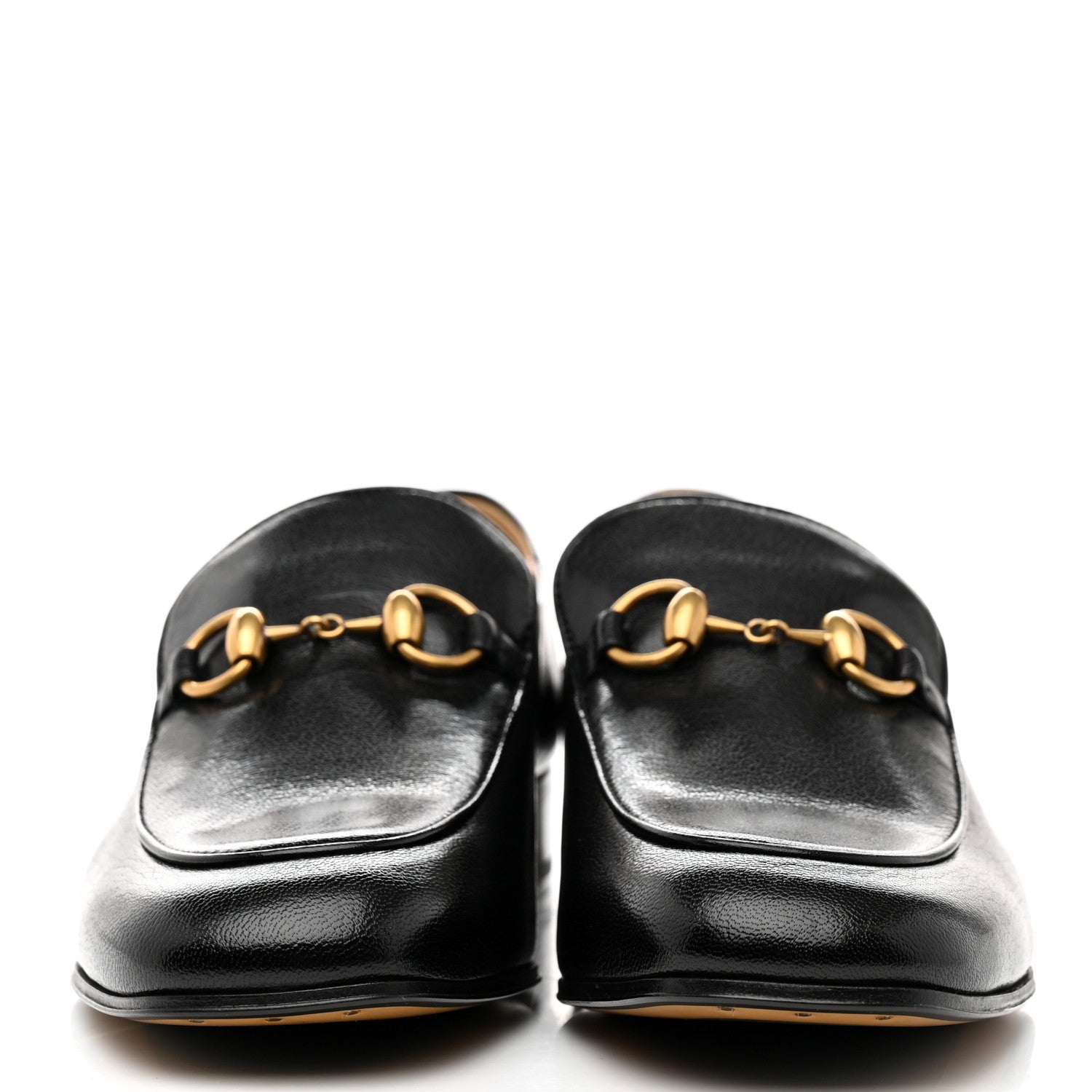 Gucci Goatskin Womens Horsebit Mid-Heel Loafers 40 Black 2 of 10
