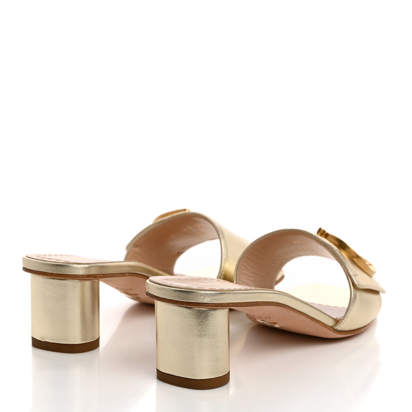 Laminated Lambskin C'est Dior 50mm Slide Sandals 35.5 Light Gold