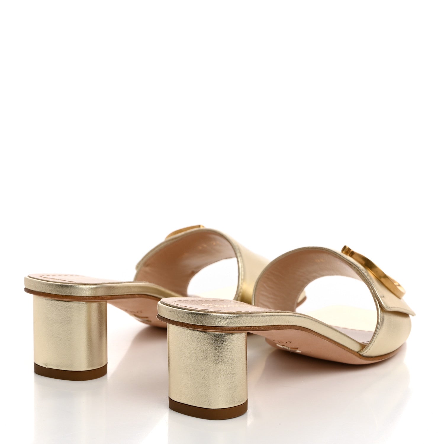 Christian Dior Laminated Lambskin C'est Dior 50mm Slide Sandals 35.5 Light Gold 4 of 9