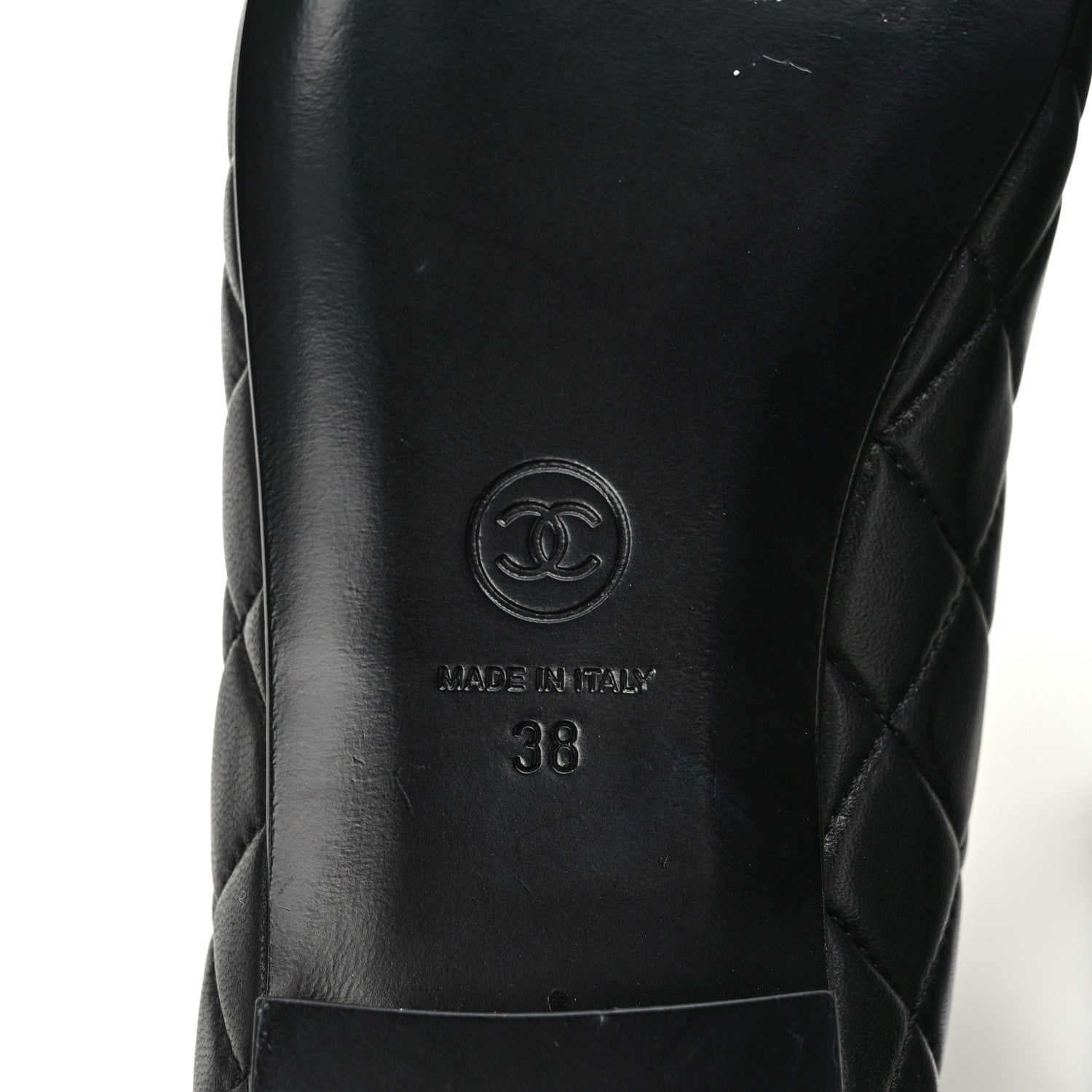 Chanel Lambskin Quilted CC Ballerina Flats 38 Black 6 of 8