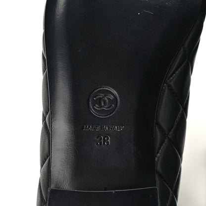 Chanel Lambskin Quilted CC Ballerina Flats 38 Black 6 of 8