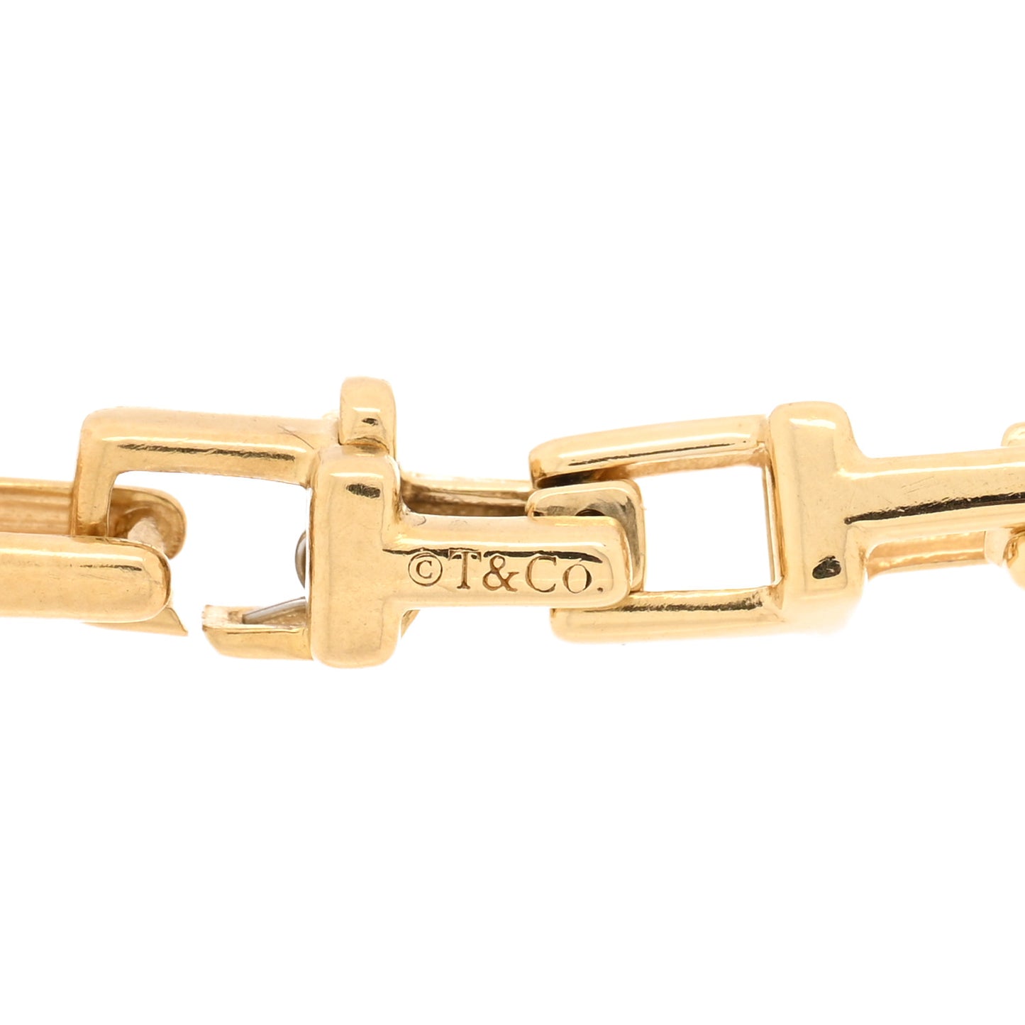 18K Yellow Gold Narrow T Chain Bracelet
