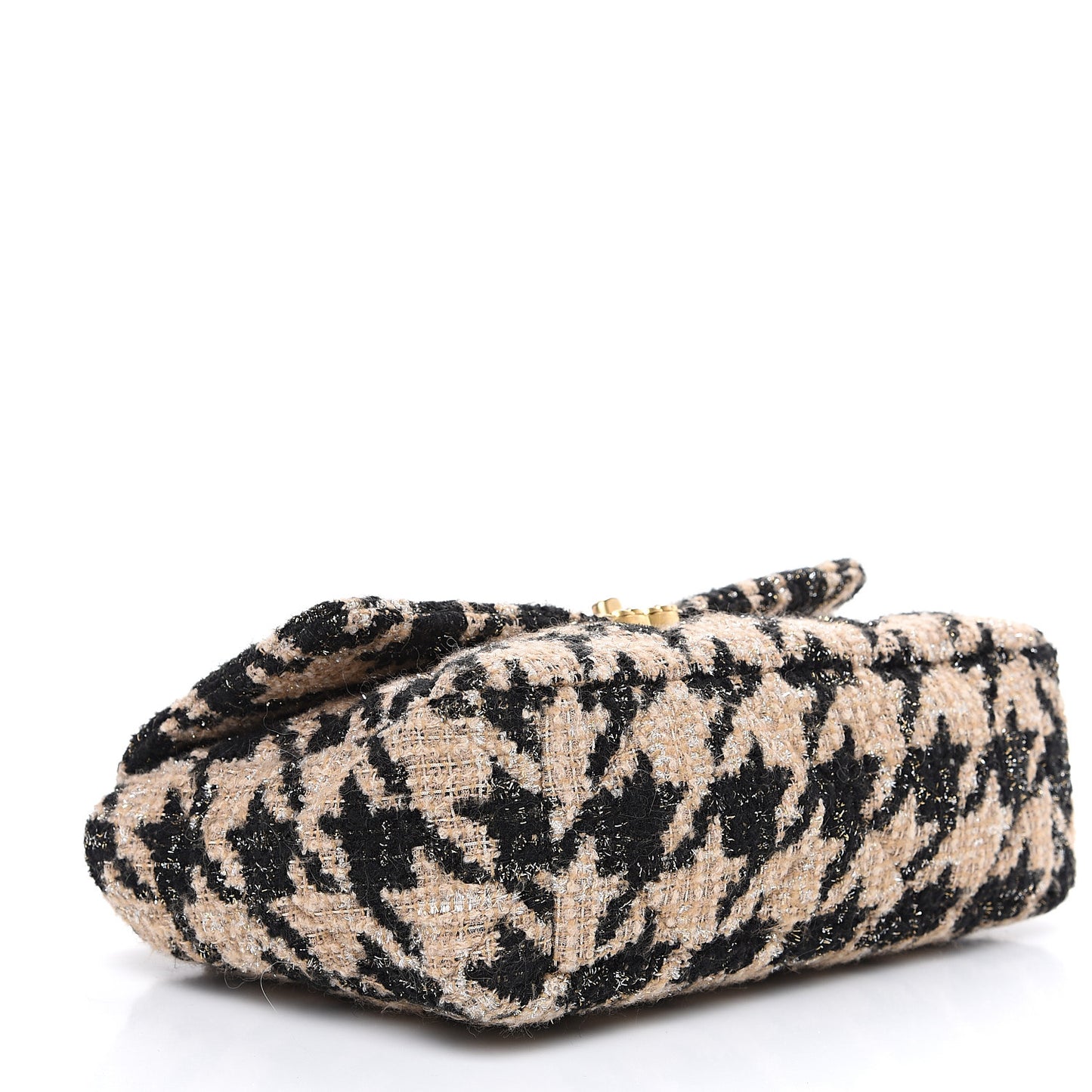 Tweed Quilted Medium 19 Flap Beige Black