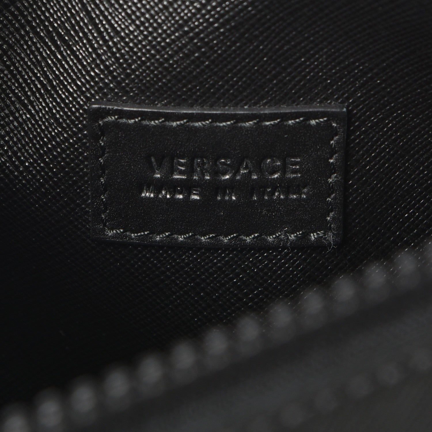 Versace Grained Calfskin Palazzo Medusa Shopping Tote Black 8 of 8