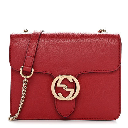 Gucci Dollar Calfskin Small Interlocking G Shoulder Bag Red 1 of 12