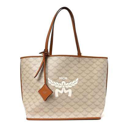 MCM Lauretos Nappa Medium Himmel Shopper Tote Oatmeal 1 of 9