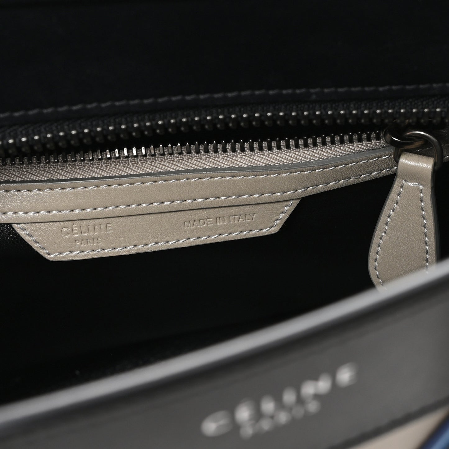 Shiny Smooth Calfskin Micro Tri-Color Luggage Quartz