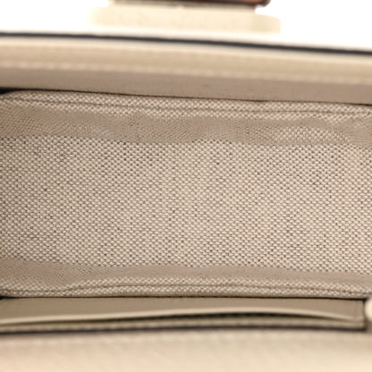 Gucci Monogram Jumbo GG Textured Dollar Calfskin Web Mini Bamboo 1947 Top Handle Bag Off White 5 of 11