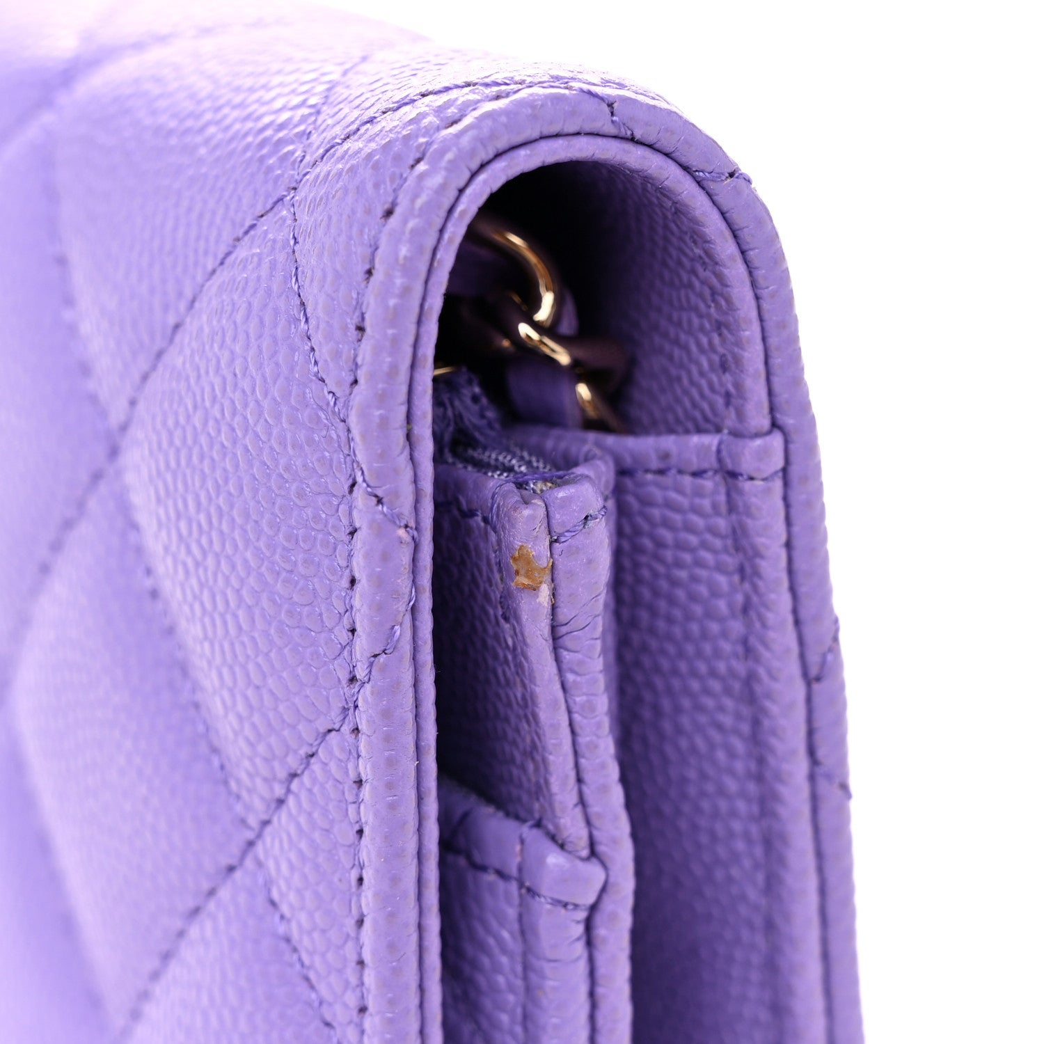 Chanel Caviar Quilted Wallet on Chain WOC Purple 12 of 13