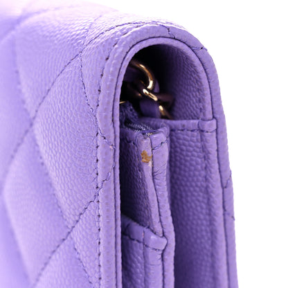 Chanel Caviar Quilted Wallet on Chain WOC Purple 12 of 13