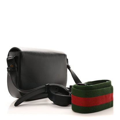 Gucci Azalea Calfskin Web Monochrome Small Horsebit 1955 Shoulder Bag Black 3 of 11