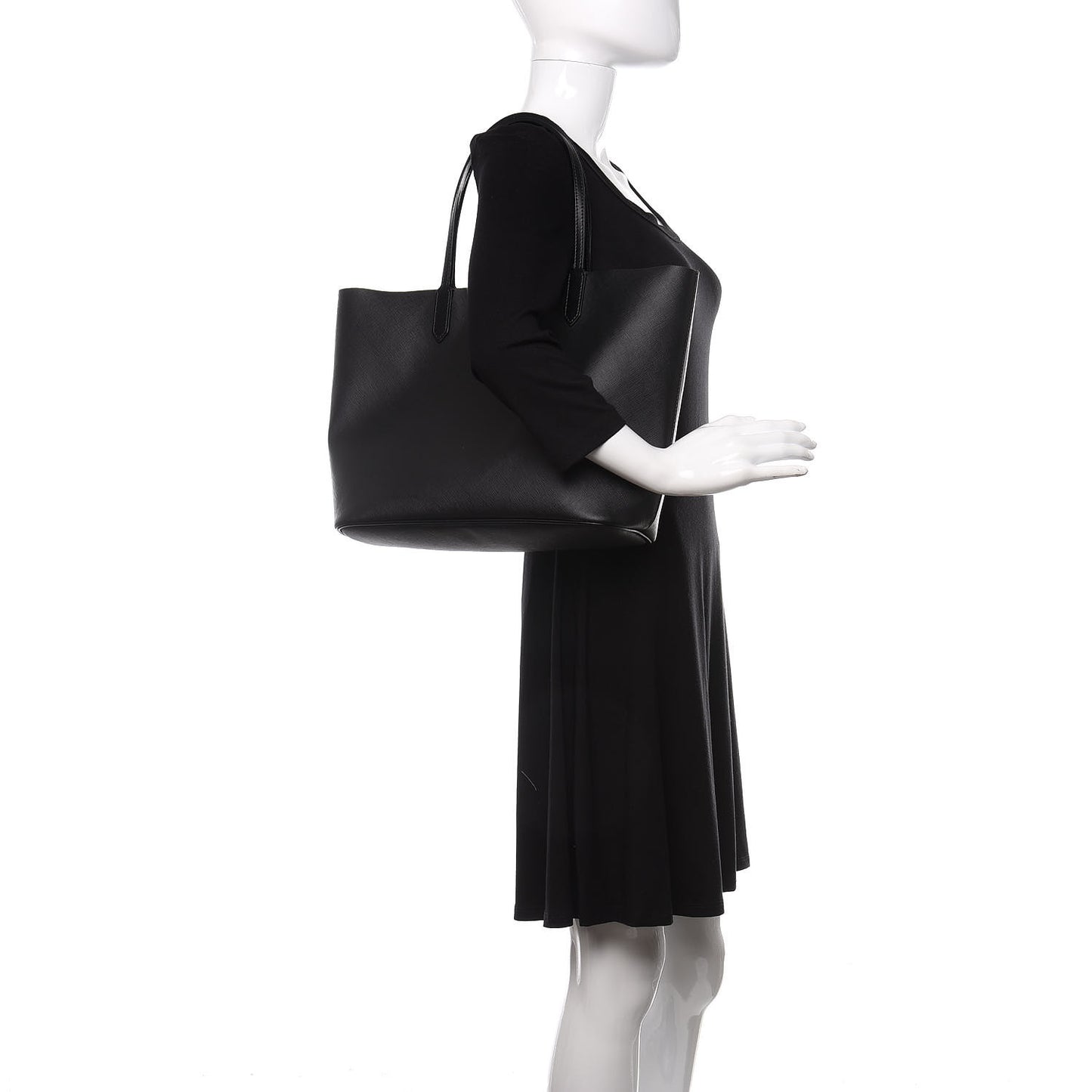 Coated Canvas Peacock Print Small Antigona Tote Black