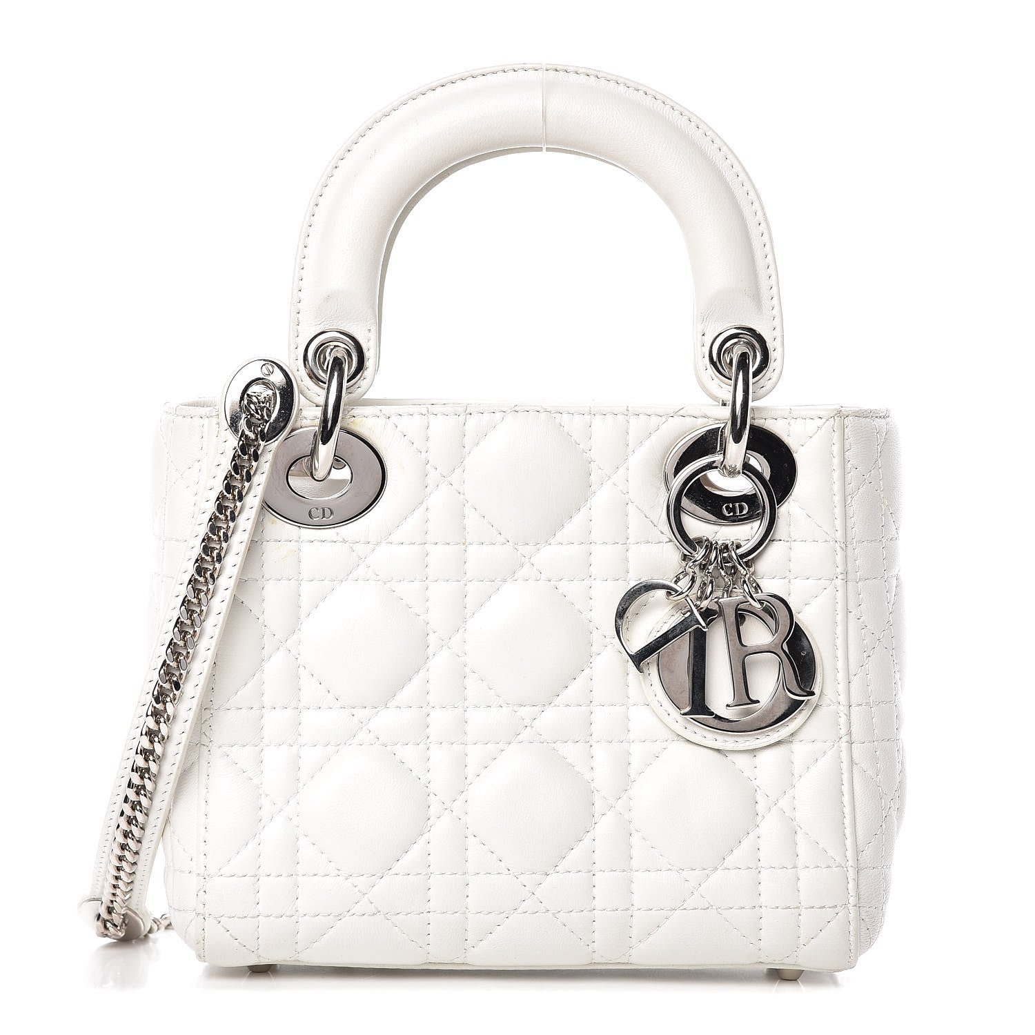 Christian Dior Lambskin Cannage Mini Lady Dior White 1 of 17