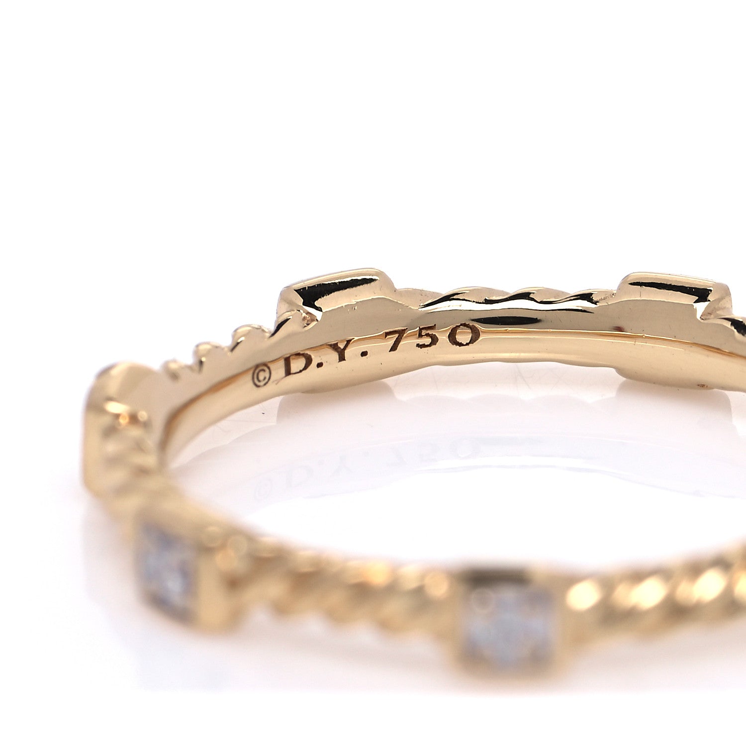 David Yurman 18K Yellow Gold Diamond Cable Collectibles Ring 49 5 4 of 4