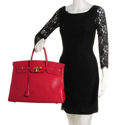 Hermes Ardennes Birkin 40 Rouge Vif 2 of 28