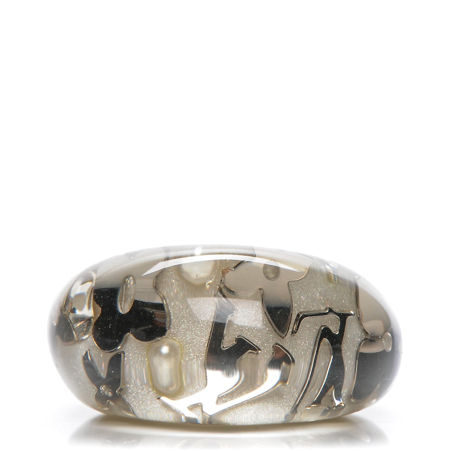 Resin Swarovski Crystal Inclusion Ring M Grey