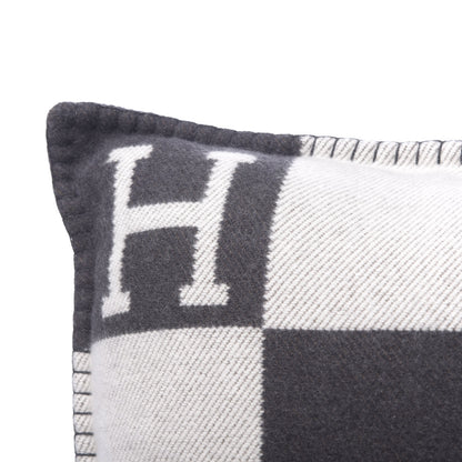 Hermes Wool Cashmere Avalon Pillow PM Ecru Gris Fonce 3 of 5