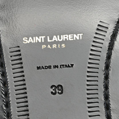 Saint Laurent Patent Calfskin Penny Loafers 39 Black 6 of 8