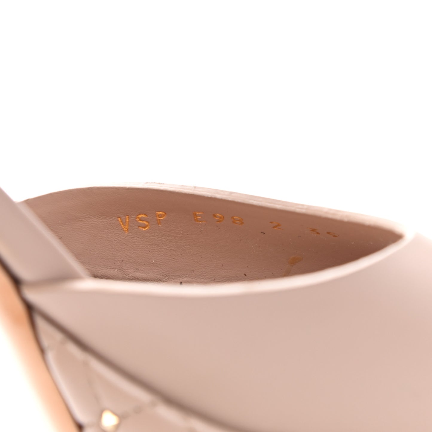 Calfskin Rockstud Spike Ankle Strap Sandals 39 Poudre