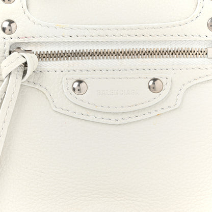 Balenciaga Grained Calfskin Neo Classic Silver Hardware Mini City White 8 of 12