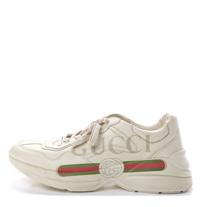 Gucci Calfskin Logo Mens Rhyton Sneakers 11 Ivory 1 of 14