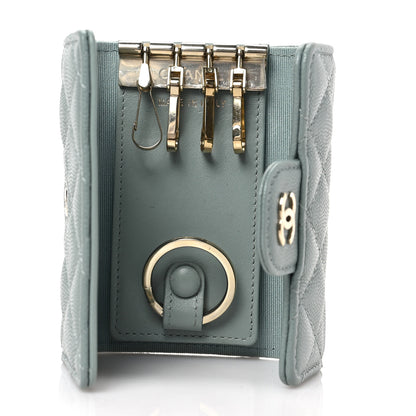 Chanel Caviar Quilted Classic 4 Key Holder Wallet Grey 5 of 7