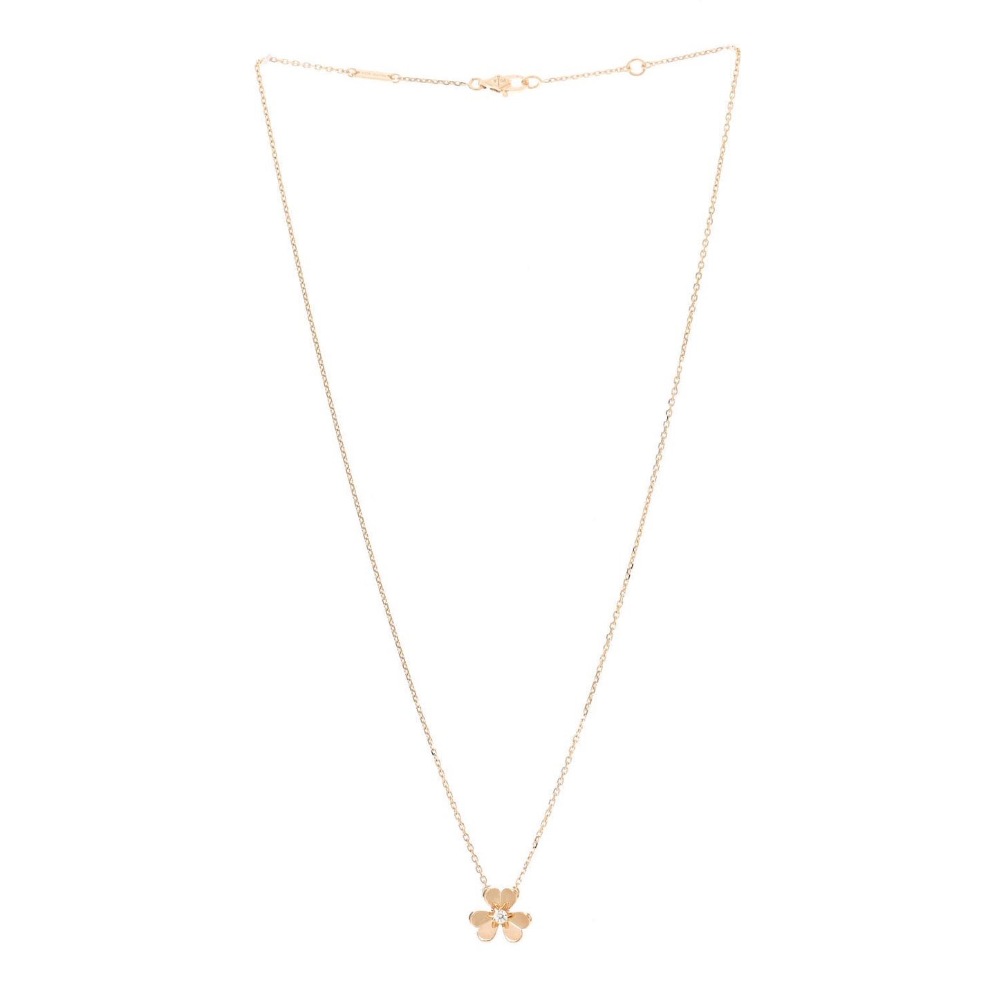 18K Yellow Gold Diamond Mini Frivole Pendant Necklace