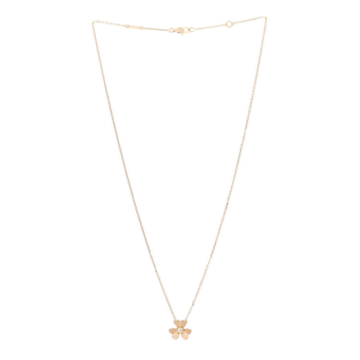 Van Cleef & Arpels 18K Yellow Gold Diamond Mini Frivole Pendant Necklace 3 of 7