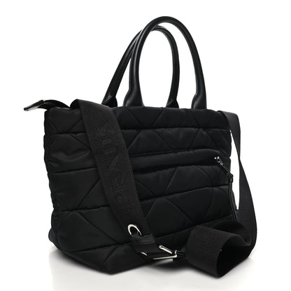 Prada Re-Nylon Nappa Triangle Quilted Padded Small Double Handled Zip Tote Black 3 of 9