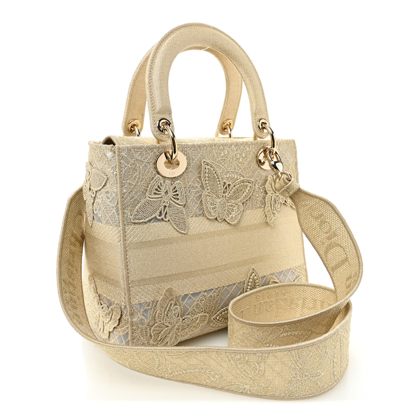 Canvas Embroidered 3D Macrame D-Lace Butterfly Medium Lady D-Lite Gold