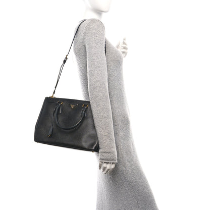 Prada Saffiano Medium Galleria Double Zip Tote Black 2 of 9