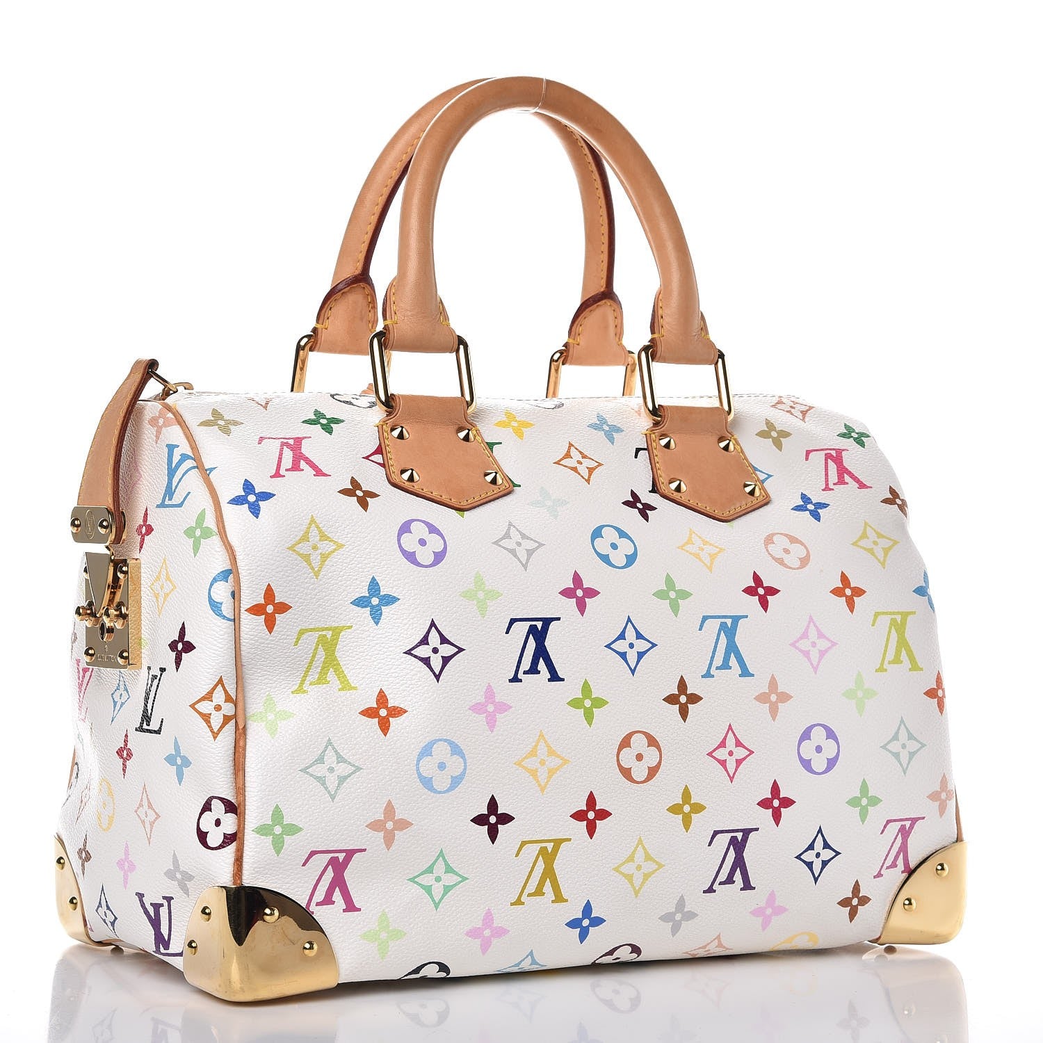 Louis Vuitton Monogram Multicolor Speedy 30 White 3 of 12