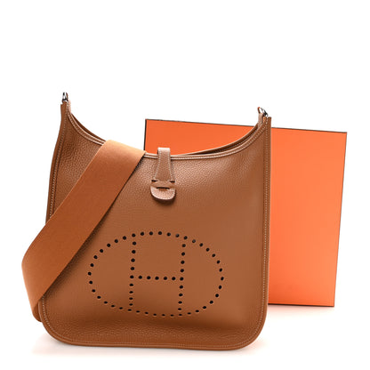Hermes Taurillon Clemence Evelyne III PM Gold 11 of 11