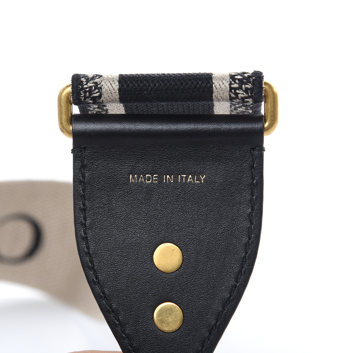 Christian Dior Canvas Embroidered Shoulder Strap Black 4 of 5