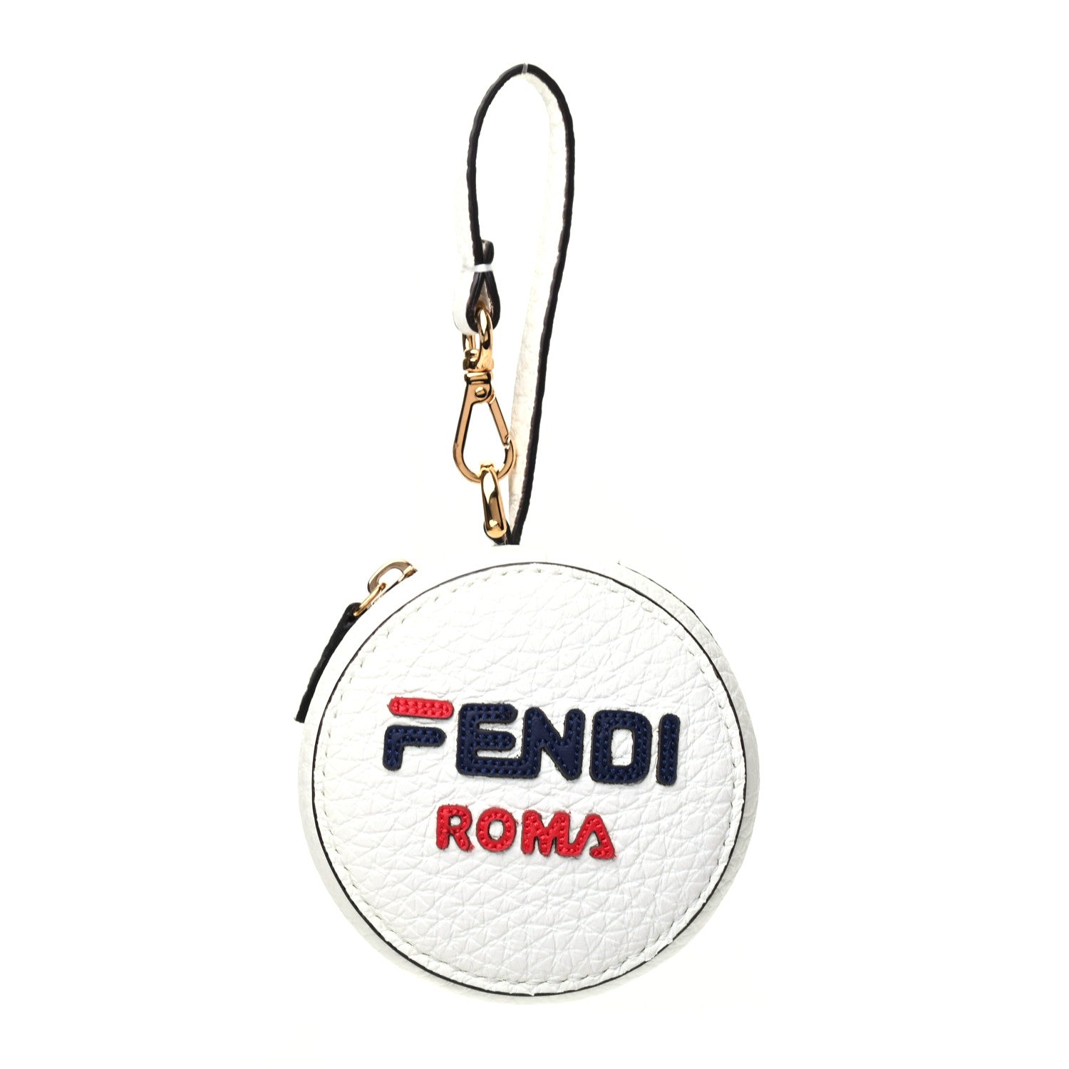 Fendi X FILA Calfskin Mania Backpack Help Bag Charm White Blueberry Multicolor 1 of 6