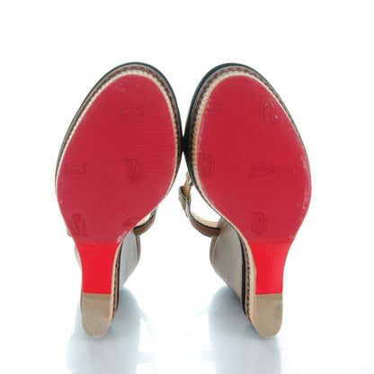 Christian Louboutin Calfskin Trepi 120 Espadrille Wedges 36 Hazelnut 5 of 9