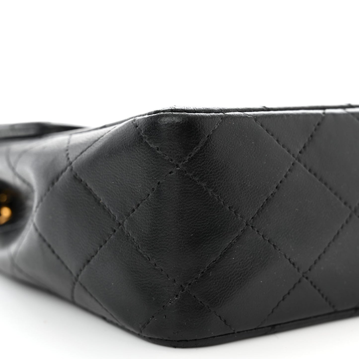 Lambskin Quilted Small Single Flap Bag Black
