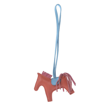 Hermes Milo Lambskin Grigri Rodeo Horse Bag Charm PM Orange Poppy Rose Azalee Bleu Azteque 3 of 5