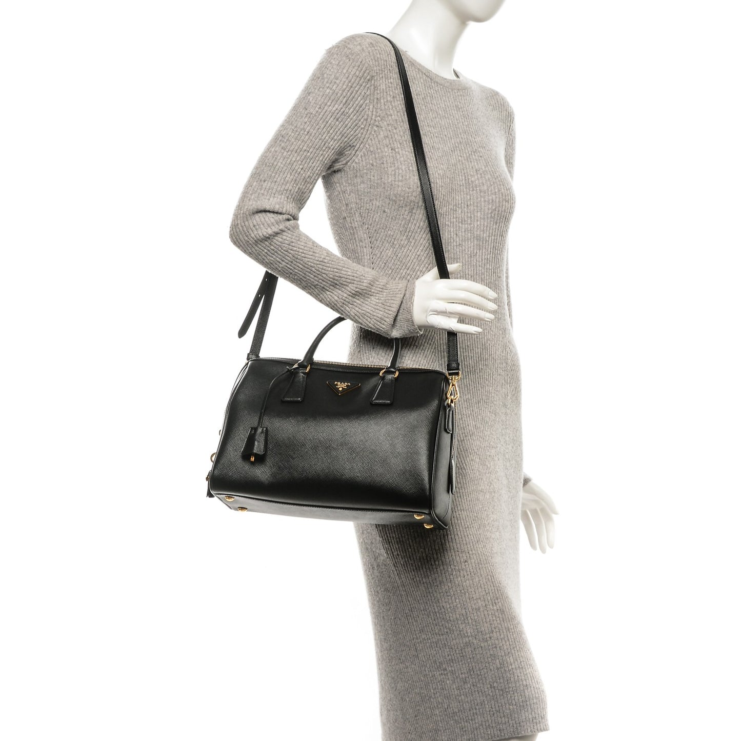 Saffiano Lux Bowler Black