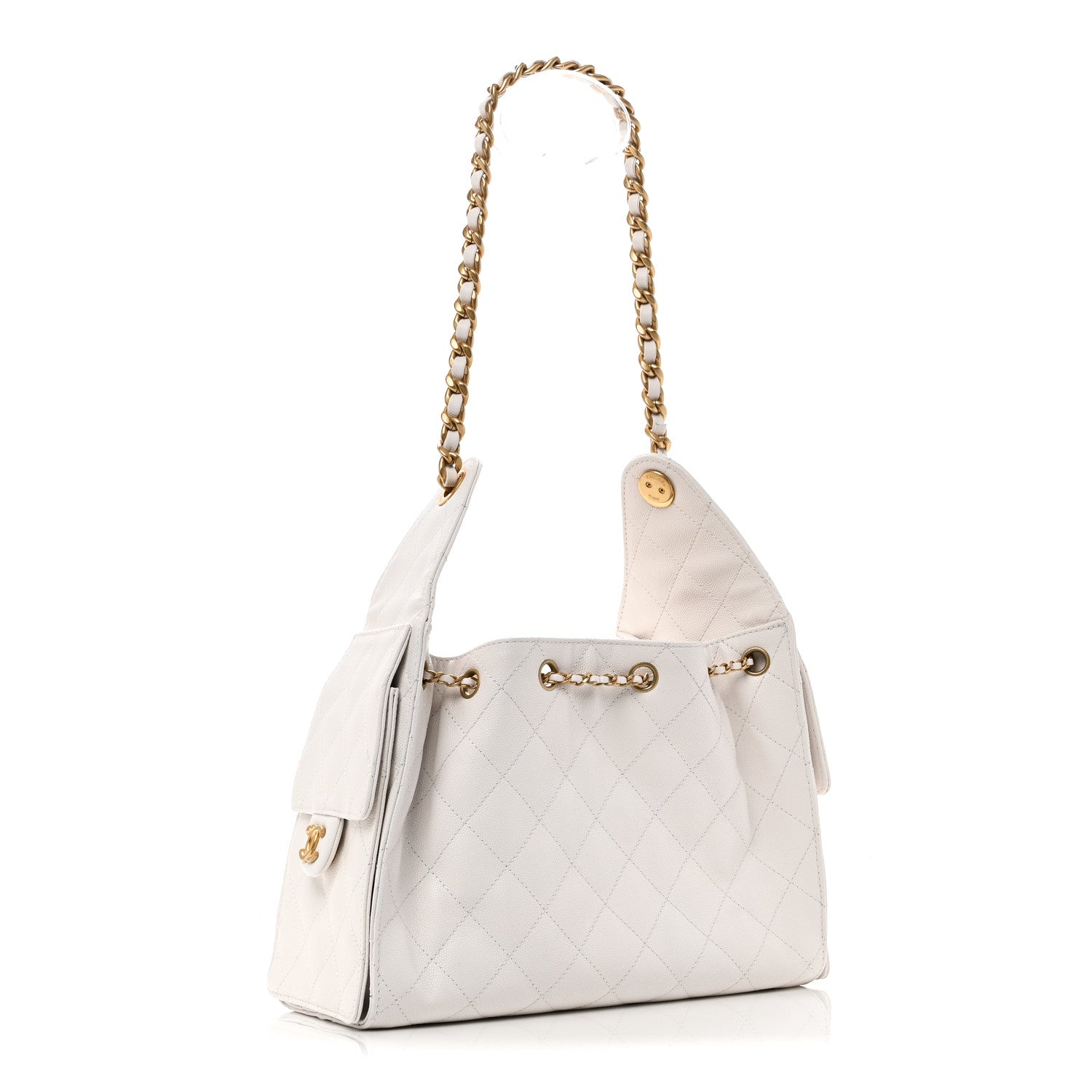 Chanel Caviar Quilted Small Chanel 25 Handbag White 3 of 10