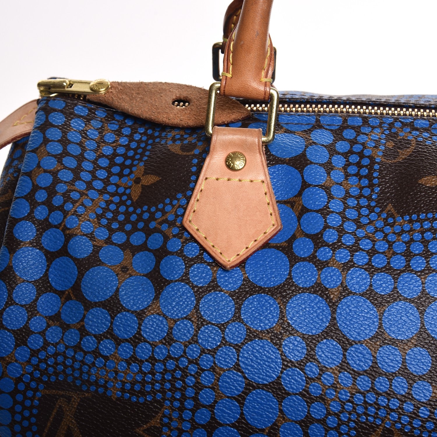 Louis Vuitton Monogram Kusama Town Speedy 30 Blue 13 of 15