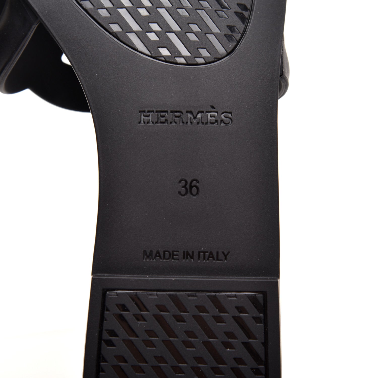 Hermes Rubber Aloha Sandals 36 Black 6 of 8