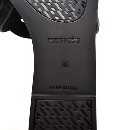 Hermes Rubber Aloha Sandals 36 Black 6 of 8