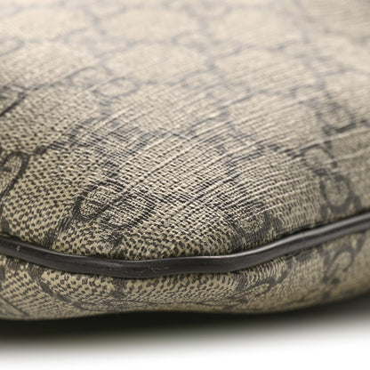 Gucci GG Supreme Monogram Selleria Calfskin Small Flat Side Zip Messenger Bag Beige Ebony Cocoa Dark Chocolate 9 of 11