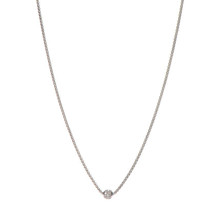 David Yurman Sterling Silver 18K White Gold Diamond Pave Ball Necklace 1 of 5