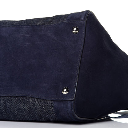 Prada Denim Suede Scamosciato Twin Pocket Tote Bleu 9 of 9